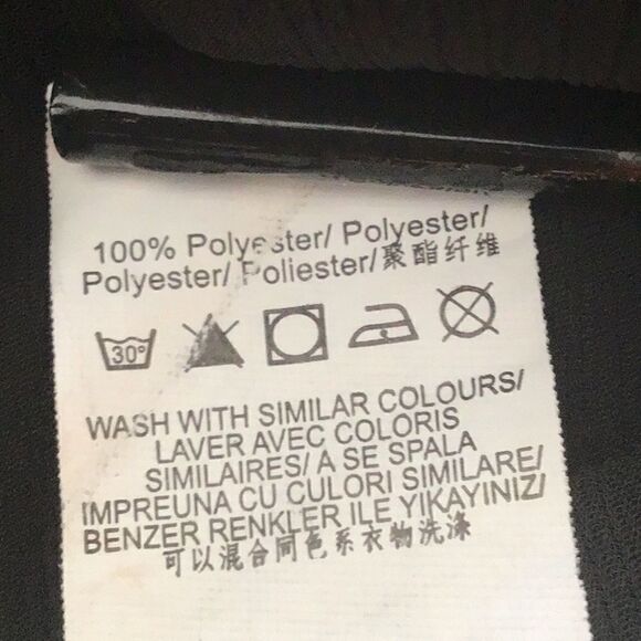 Missguided Semi Sheer Black Poet’s Style Dress with Bell Sleeves and Tie Front - Picture 15 of 15